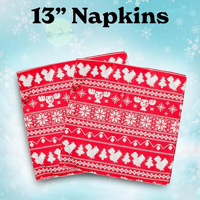 Silver Buffalo Christmas Vacation National Lampoon's 32 Pack Partyware Disposable Paper Plates and Napkins