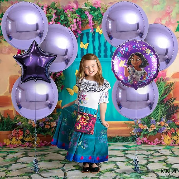 KatchOn, Big Purple Balloons - 22 Inch, Pack of 6 | Round 4D Metallic Lavender Balloons for Purple Party Decorations, Lavender Birthday Decorations | Graduation Decorations, Mermaid Birthday