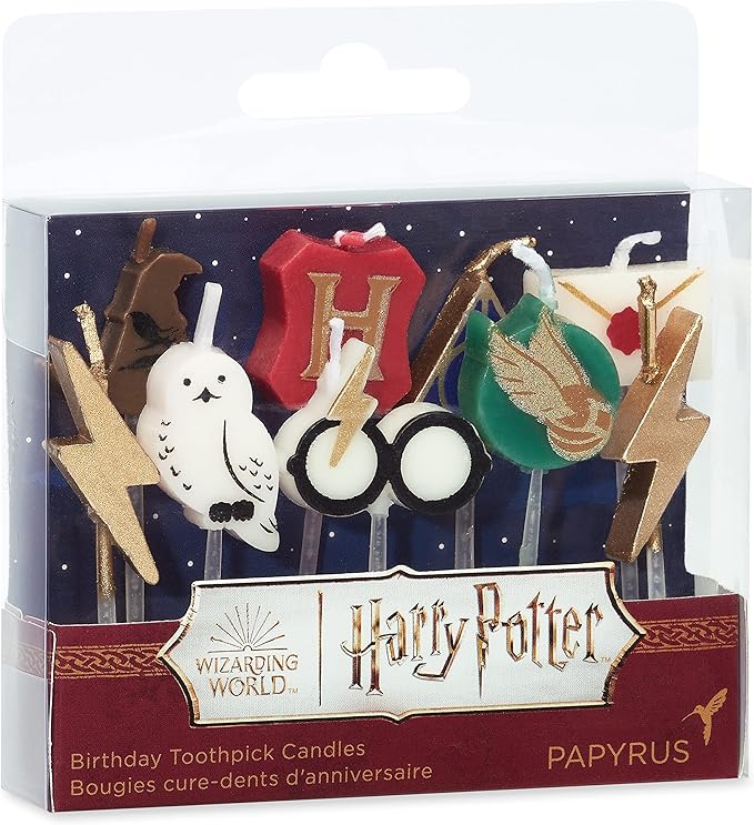 Papyrus Birthday Candles, Harry Potter Cake Topper (9-Count)