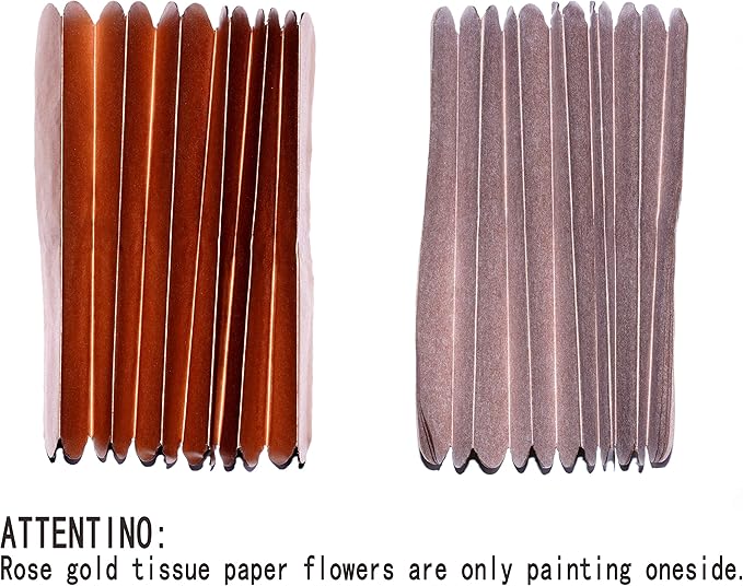 Rose Gold Bachelorette Party Hanging Decorations - Wedding Party Foil Swirls Tissue Paper Pom Poms Flowers Bridal Shower Party Garlands Baby Shower Birthday Party Decorations, 20Ct
