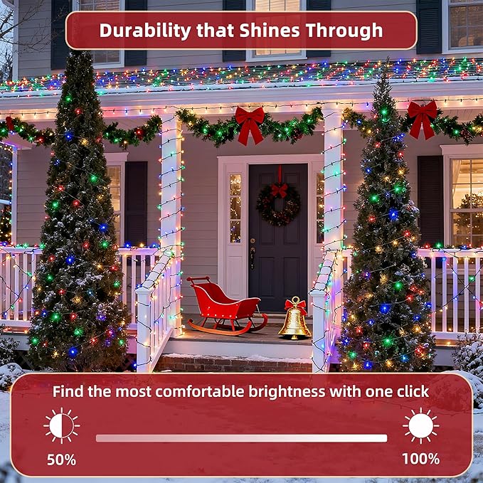 470FT Christmas Lights Outdoor, 1500 LED Christmas Tree Decoration Lights with 12 Modes & Timer Memory, Dimmable Plug In Waterproof LED Xmas Light for Yard Trees Wedding Party Holiday Multicolor