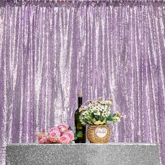 JYFLZQ Lavender Sequin Backdrop Curtains 10ft x 10ft 1 Panel Glitter Photo Booth Backdrops Sparkly Photography Background Drapes for Parties Wedding Bridal Showers