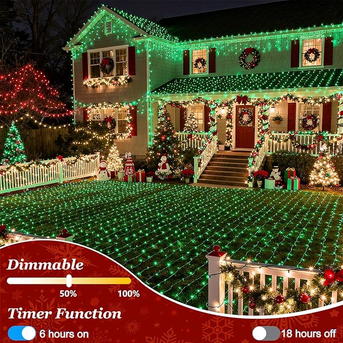 750 LED Christmas String Lights Outdoor, 240FT Twinkle Fairy Lights with Timer & Memory, 12 Modes Dimmable Waterproof St Patricks Day Decorations for House Patio Wedding Party Christmas, Green