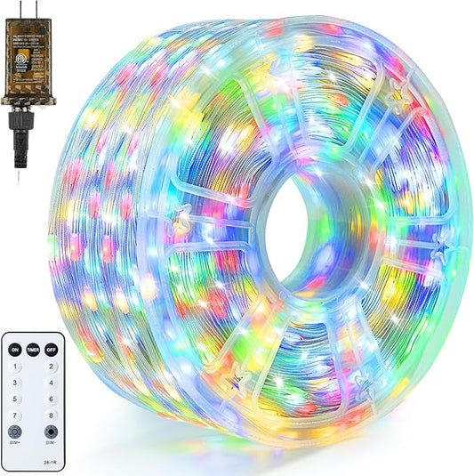 Joiedomi 1200 LED Christmas Lights Outdoor,394 FT Multicolor Christmas Tree Lights with 8 Modes Timer, PVC Clear Wire String Lights with Reel for Indoor Outdoor Holiday Xmas Eve Night Decoration