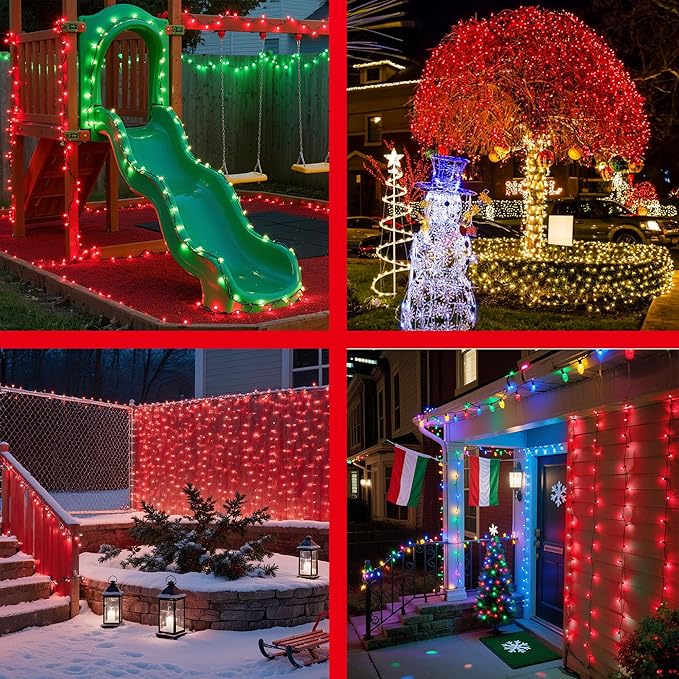 350LED 90FT Valentine Lights Indoor Outdoor, 12 Modes Red Valentines Day Decorations with Timer Dimmable, Waterproof Green Wire Christmas Lights for Tree Xmas Patio Fence Balcony Garden Party