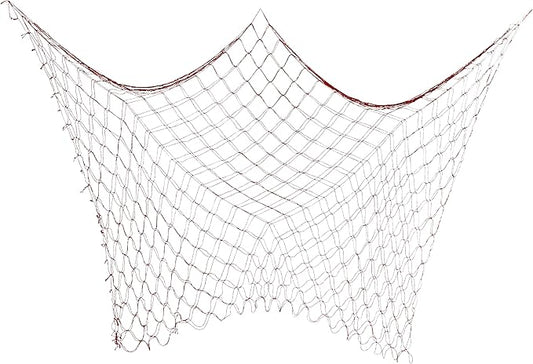 Beistle Red Decorative Fish Netting, Beach Party Supplies for Ocean, Under-The-Sea or Pirate Themed Parties, Hawaiian Luau’s, Summer Beach Parties, 4’ x 12’
