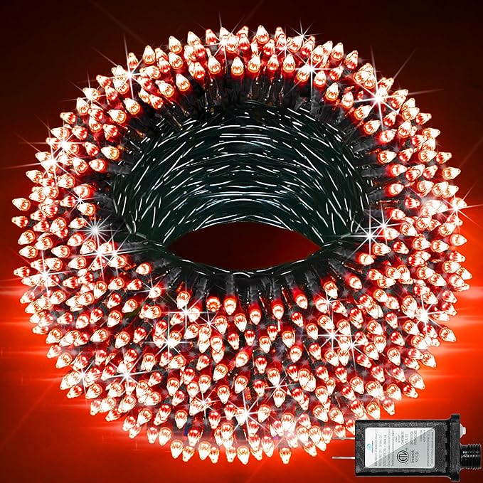 300 LED Indoor Red Valentine String Lights with 12 Modes, Connectable Red Valentine Lights with Timer, Dimmable Twinkle Fairy Lights, 75FT LED Outdoor Christmas Lights for Bedroom Patio Party Decor