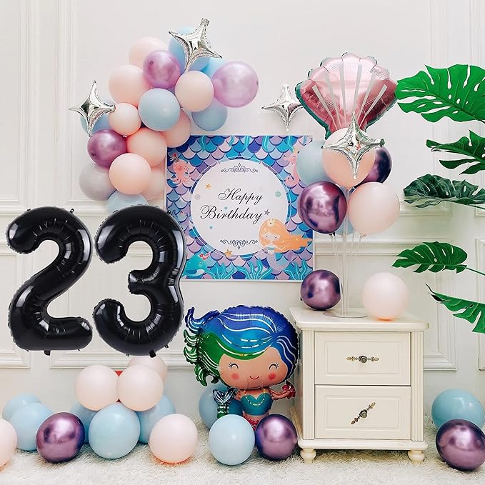 40 inch Number Balloon 0-9 Black Large Number 23 Balloons,Digital Balloons for Birthday Party Celebration Decorations Supplies, Helium Foil Number Balloons for Wedding Anniversary