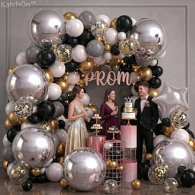 KatchOn, Silver Balloons - 22 Inch, Pack of 6 | Silver Foil Balloons for Silver Birthday Decorations | 4D Shiny Chrome Balloon for Engagement, Bridal Shower, Graduation Decorations 2026