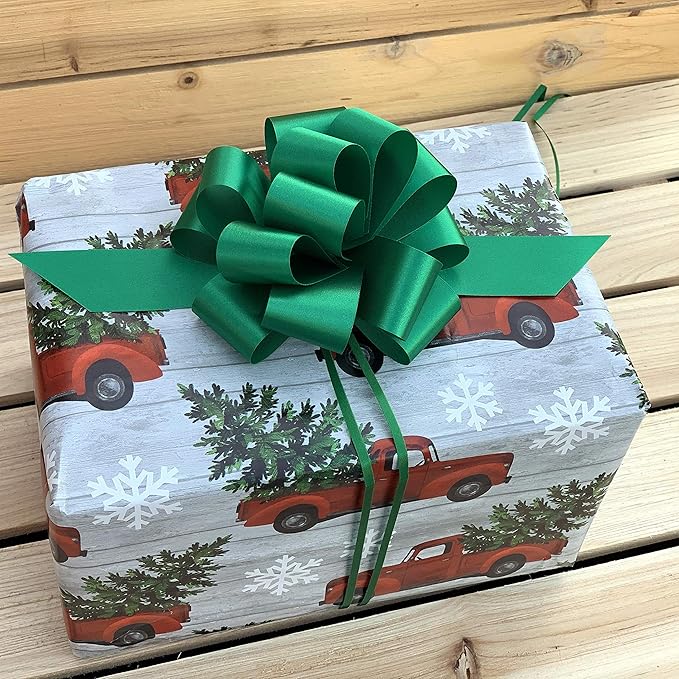 Emerald Green Decorative Gift Pull Bows - 5" Wide, Set of 10, St. Patrick's Day, Easter, Spring, Earth Day, Wreath, Swag, Garland, Gift Wrap, Baskets, Fundraiser, Birthday, Party Decor, Office