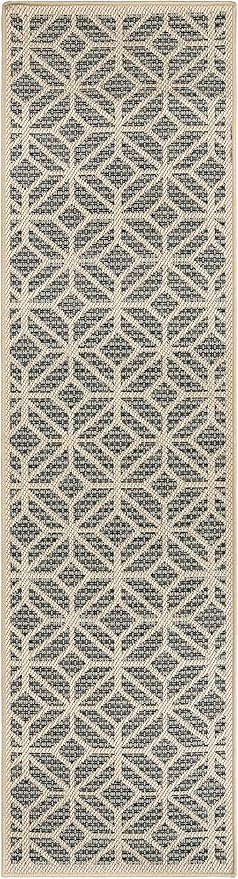 Rugshop Blue Contemporary Geometric Indoor/Outdoor Area Rug — Hose Washable for Hallway, Entryway and Kitchen, 2'3" x 6'