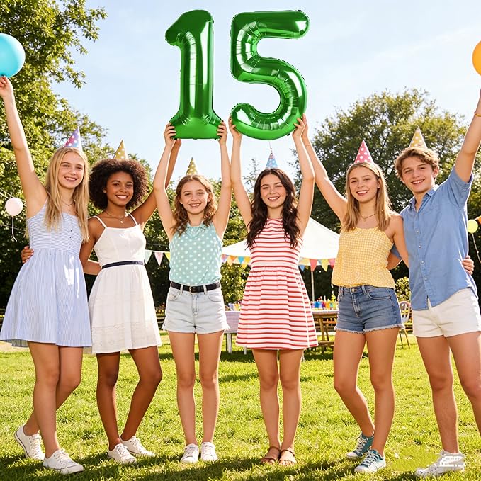40 Inch Dark Green Number Balloon, Large Happy 20th Birthday Decorations for Women, Foil Balloon Number for Wedding Marriage Proposa Big Events Family Reunions Party Supplies