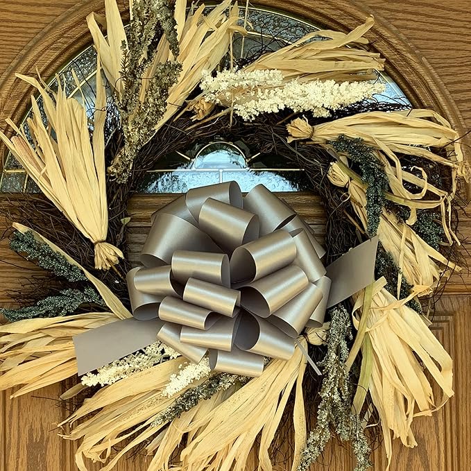 Large Silver Gift Pull Bows - 9" Wide, Set of 6, Christmas Gift Bows, Anniversary, School Dance, New Year's Eve, Reception, Birthday, School Dance, Fundraiser, Wedding