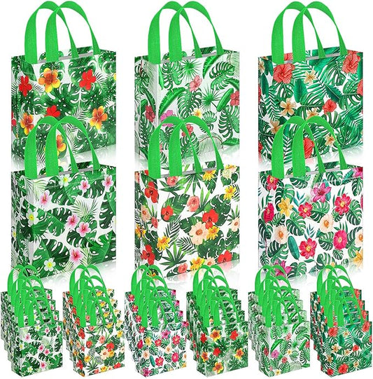 Sweetude 40 Pcs Luau Gift Party Favor Bags with Handle, Non Woven Goodie Bags Birthday Favor for Birthday Baby Shower Packaging Supplies