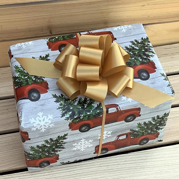 Gold Christmas Pull Bows - 5" Wide, Set of 10, Fall, Thanksgiving, Gifts, Wedding Decor, Reception, Wreath, Anniversary, Gift Basket, Presents, Birthday, Fundraiser