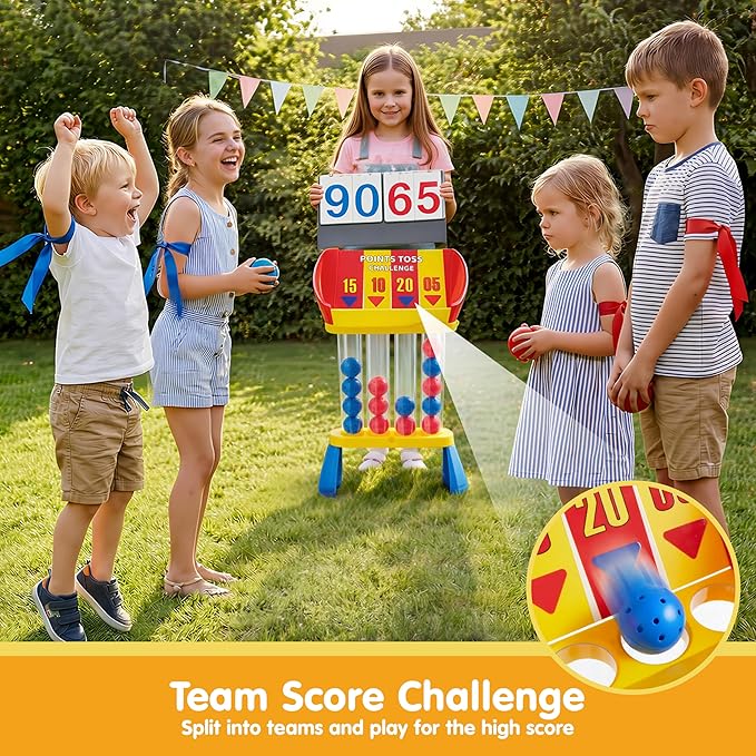 JOYIN 4-in-a-Row Floor Giant Game – Toss & Score Game for Kids 3+, Indoor & Outdoor Yard Games, Portable Party Game for Home, Lawn, Beach & Camping Essentials