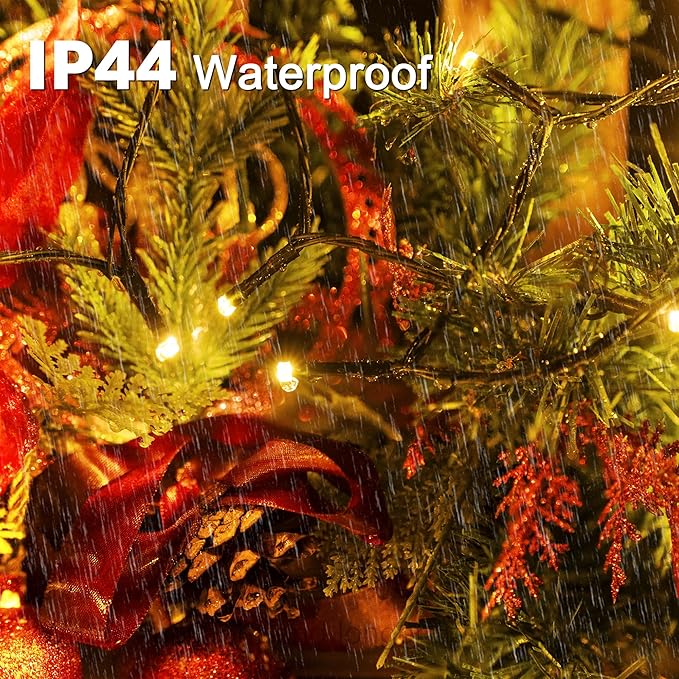 197FT 600 LED Christmas Lights Outdoor, Warm White Christmas Tree Lights Plug in, 8 Modes Twinkle String Light for Bedroom Wedding Party Ceiling Xmas Home Decorations