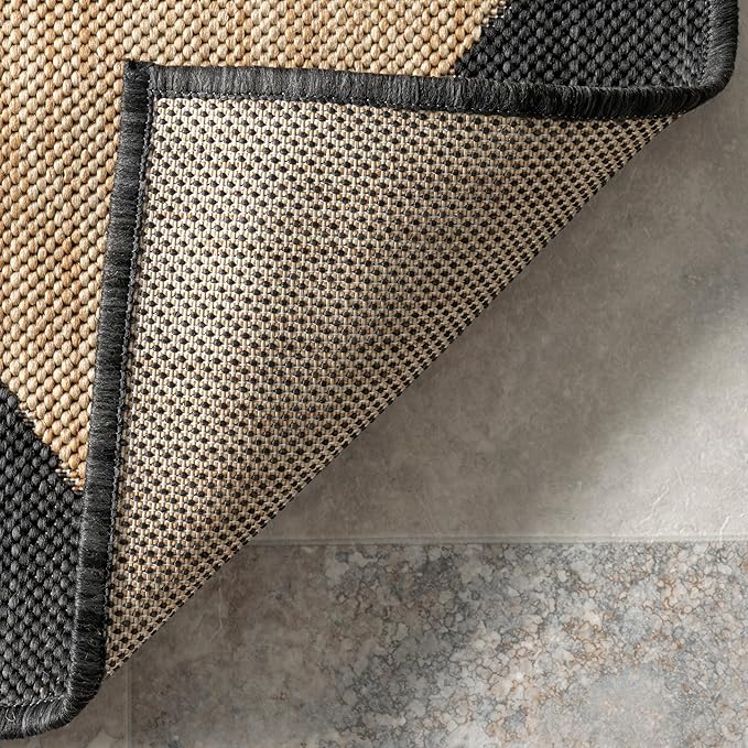 Nuloom Outdoor Performance Collection Sabina Dark Grey/Ivory, 5' x 8', Soft, High Traffic, Stain Resistant, Easy Clean, Durable Area Rug for Indoor/Outdoor Patio, Deck, Porch, Garden, Courtyard