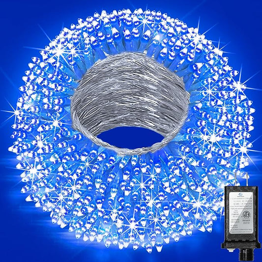 240ft Outdoor Christmas Lights, 750 LED Super Long String Lights 12 Modes & Timer Memory, Dimmable Outsite Waterproof Light Strings for Xmas Tree Garden Wedding Party Holiday Decorations Blue