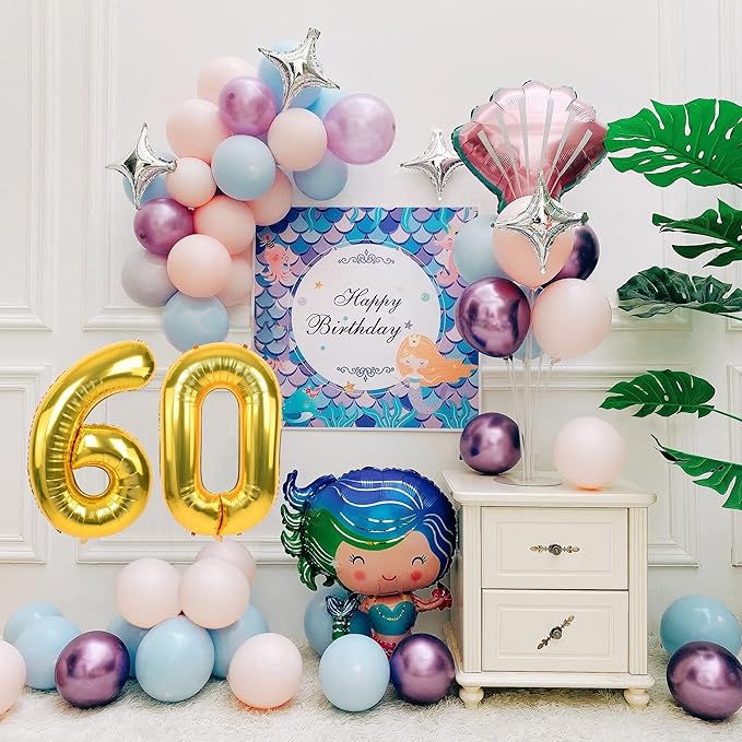 40 inch Number Balloon 0-9 Gold Large Number 60 Balloons,Digital Balloons for Birthday Party Celebration Decorations Supplies, Helium Foil Number Balloons for Wedding Anniversary