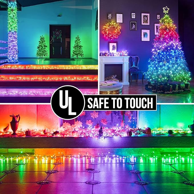 164 FT 500 LED Christmas String Lights, Waterproof RGB String Lights with Remote Control& Timer Function, 24 Colors Changing Fairy Lights for Indoor Outdoor Room Wall Christmas Tree Party Decoration