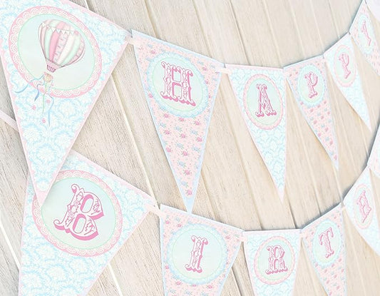 Hot Air Balloon Happy Birthday Banner