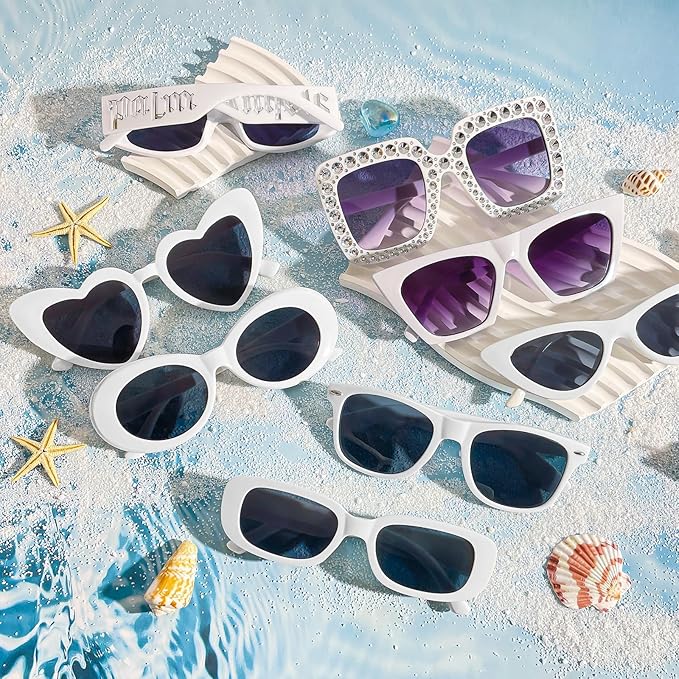 10 Pack Mixed Styles Trendy Retro Sunglasses for Women/Men Party Favors Sungasses Costume Accessories Eyewear Set