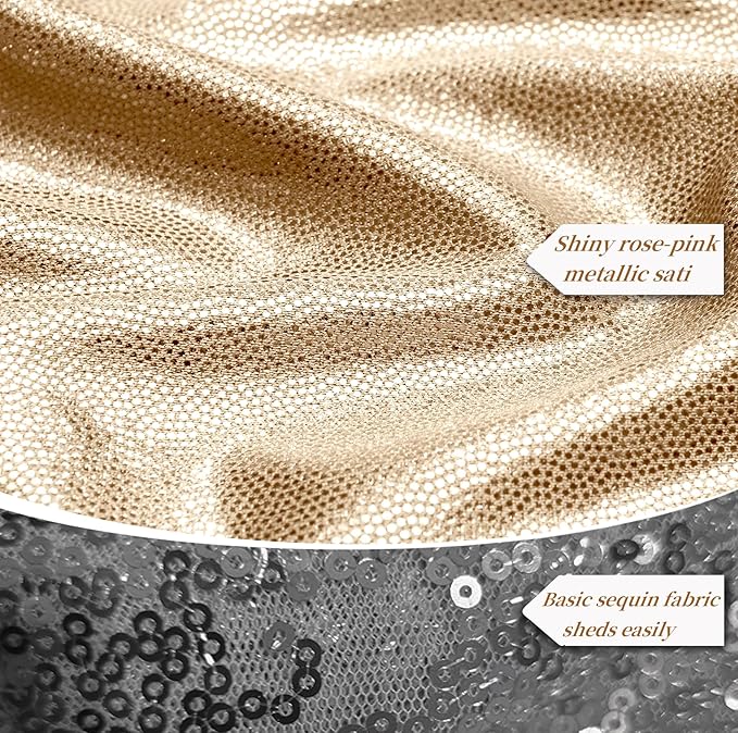 20ftx10ft Champagne Sequin Backdrop Curtain for Parties, Wrinkle Free Thick Glitter Sparkle Photo Backdrop Drapes 4 Panels 5x10FT Shimmer Back Drop Cloth for Wedding Birthday Photography Background