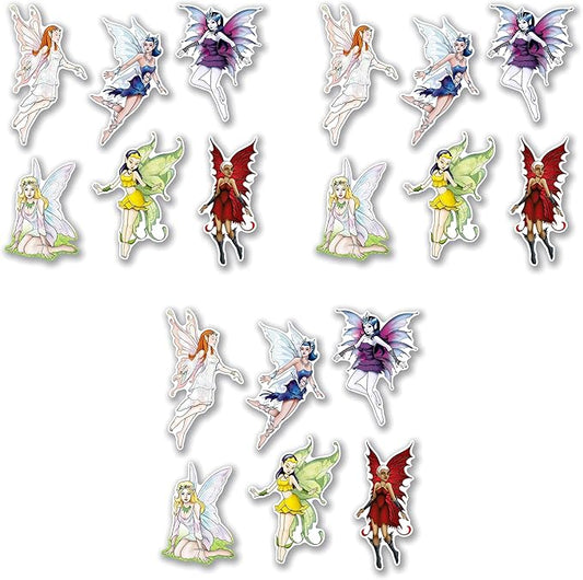 Beistle 18 Piece Paper Fairy Cut Outs for Birthday Party Princess Theme Decorations, 8.75" - 12", Multicolored