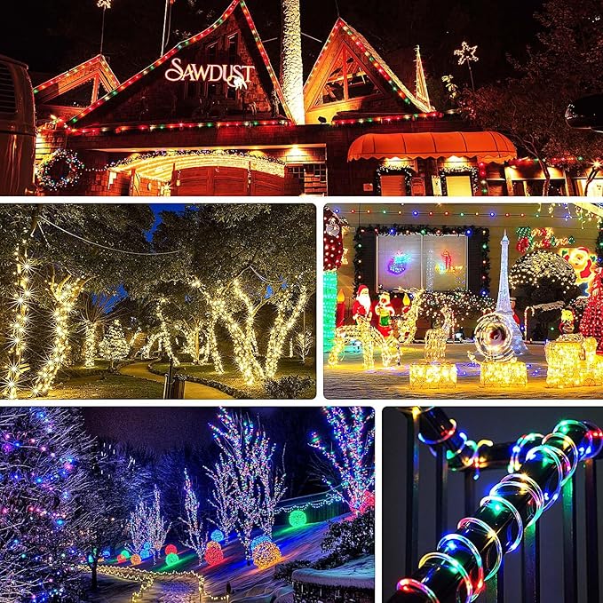 Color Changing Rope Lights 164FT 500 LED Outdoor, String Lights with Plug & Remote | Twinkle Christmas Indoor Bedroom, Waterproof Christmas Lights Outdoor, Rope Lights for Outside,16 Colors
