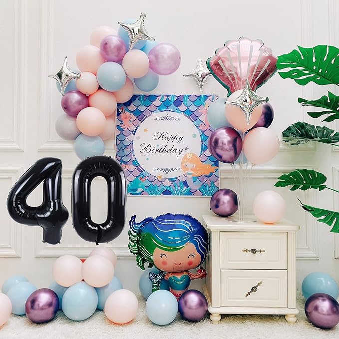 40 inch Number Balloon 0-9 Black Large Number 40 Balloons,Digital Balloons for Birthday Party Celebration Decorations Supplies, Helium Foil Number Balloons for Wedding Anniversary