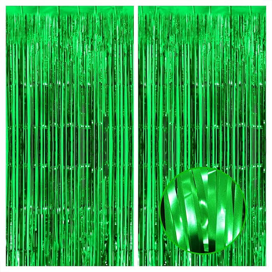 KatchOn, Green Streamers - Pack of 2 | Golf Party Decorations Fringe Backdrop Curtain for Graduation Decorations 2026 | Mexican Fiesta Jungle Party Dinosaur Birthday Safari Party Decorations, Football