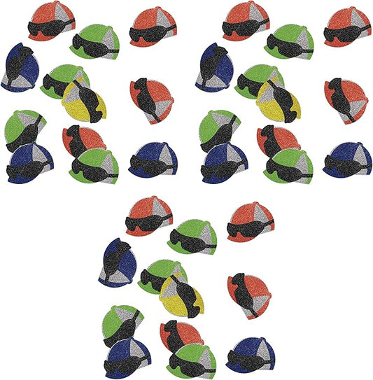 Beistle Horse Racing Jockey Helmet Confetti 1.5 Ounces, Equestrian Theme Race Day Decorations, Racehorse Party Supplies