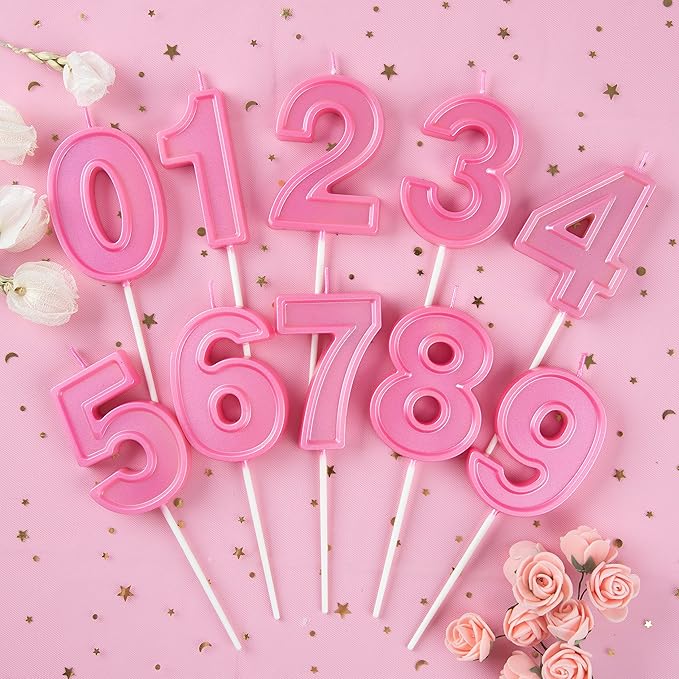 PHD CAKE 2.76 Inch Luxe Pink 5 Number Birthday Candles, Pink Number Candle, Cake Number Candles, Party Celebration