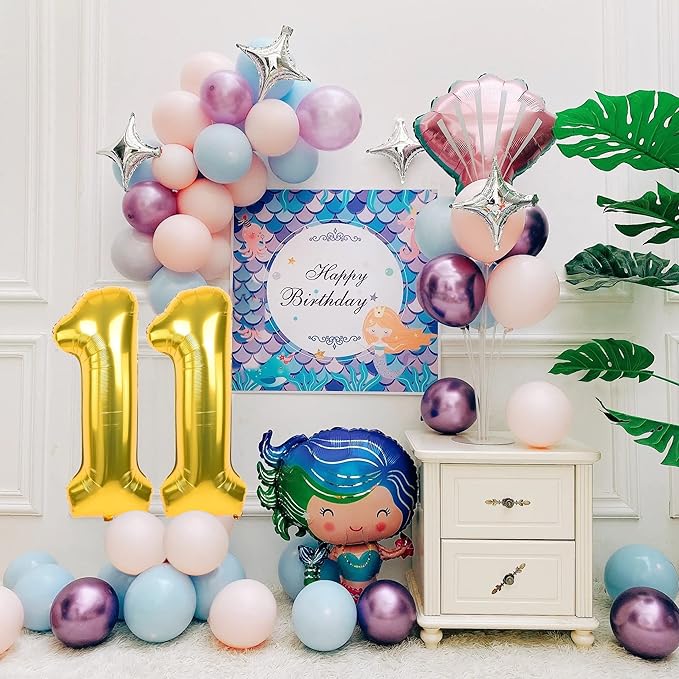 40 inch Number Balloon 0-9 Gold Large Number 11 Balloons,Digital Balloons for Birthday Party Celebration Decorations Supplies, Helium Foil Number Balloons for Wedding Anniversary