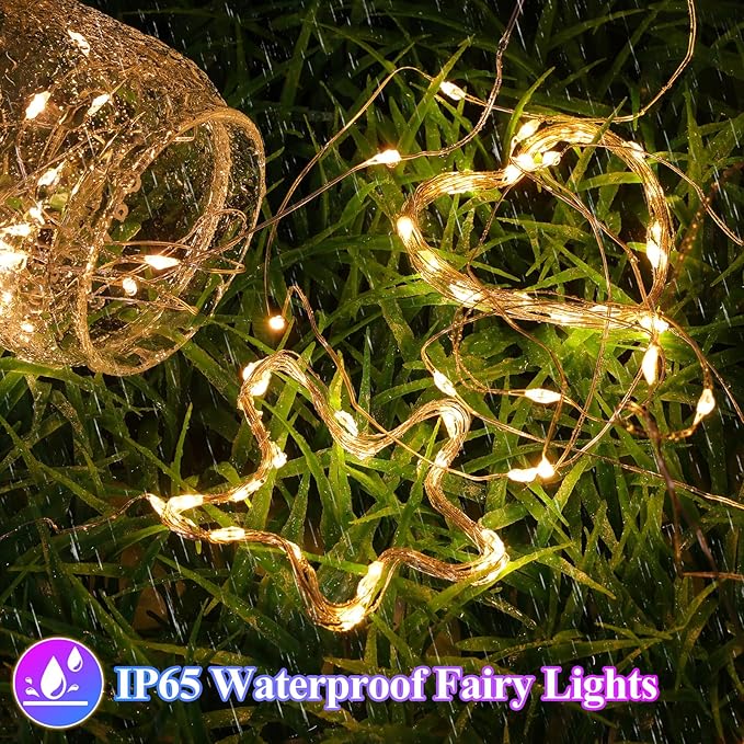 Lakumu 12-Pack Fairy Lights, 7FT 20 LED Battery Operated String Lights, Waterproof Silver Wire Firefly Lights with 6 Colors, for Mason Jars DIY Bedroom Wedding Party Centerpiece Table Decor