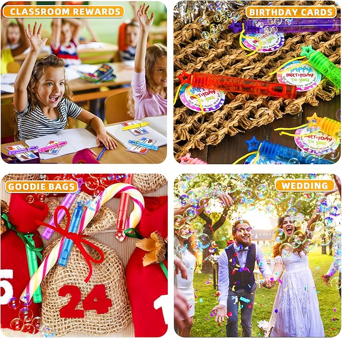 230 Pcs 10 Colors Star Bubble Wands,Bubbles Wand for Kids,Bulk, Perfect for Birthday, Wedding,Summer Outdoor Toys,Goody Bags Stuffer Bubbles,Carnival Prize,Party Favors