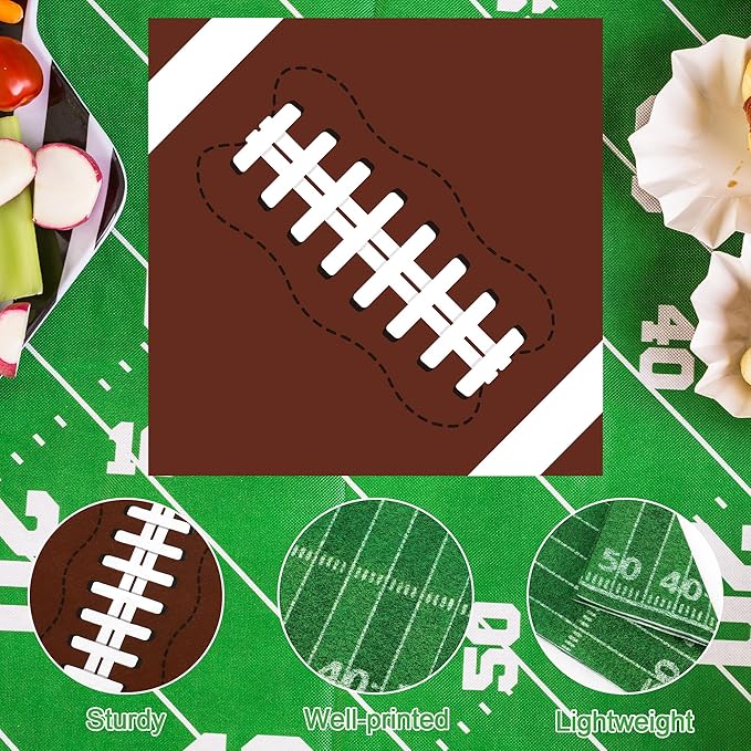 100 PCS Football Party Supplies, 6.5 Inches Football Napkins with 2 Styles, Disposable Football Paper Napkins, Football Party Napkins for Football Theme Game Day Touchdown Birthday Decorations