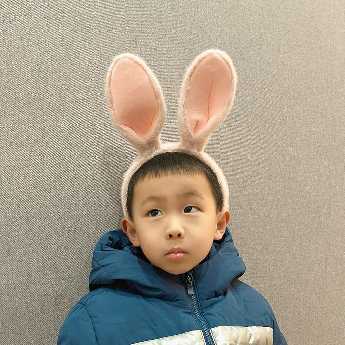 Olivemont Easter bunny ears headband for rabbit pretend play plush costume