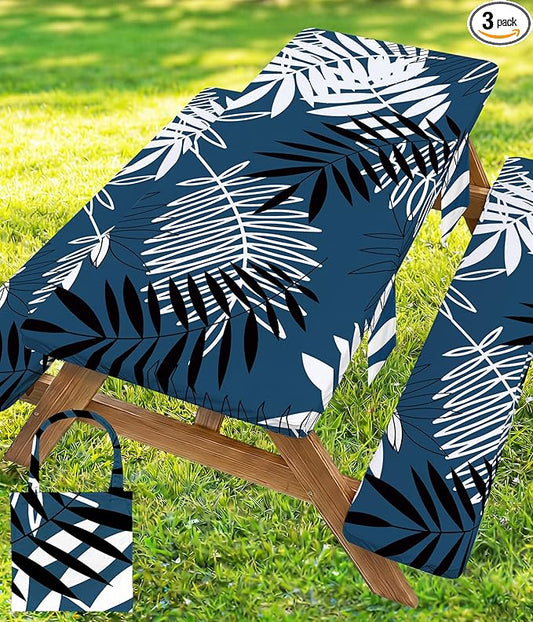Picnic Table Cover with Bench Covers Tablecloth Glamping Essentials Gear Table Cloth Outdoor Summer Motorhome Cool Fun Unique Ideas Gifts for Camper Camping Lovers RV Owner Family Couple Dad Men Male
