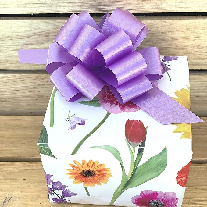 Lavender Decorative Gift Pull Bows - 5" Wide, Set of 10, Easter, Spring, Valentine's Day, Mother's Day, Summer, Wedding Decor, Baby Shower, Birthday, Presents, School Colors, Office, Anniversary