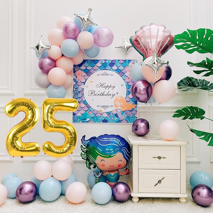 40 inch Number Balloon 0-9 Gold Large Number 25 Balloons,Digital Balloons for Birthday Party Celebration Decorations Supplies, Helium Foil Number Balloons for Wedding Anniversary