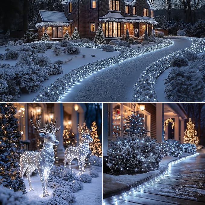 Fairy Lights Battery Operated, 33Ft 100 LED Twinkle Lights with Remote and Timer, 8 Modes Waterproof Lighting for DIY Bedroom Wedding Table Centerpieces Christmas 4 Pack