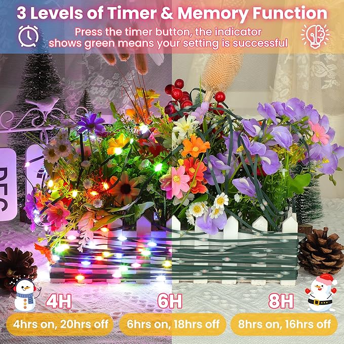 Larkvue 394FT 1200 LEDs Christmas Lights with Remote, Waterproof Dimmable 8 Modes Twinkle Fairy Rope String Lights with Timer for Xmas Tree-Multicolor
