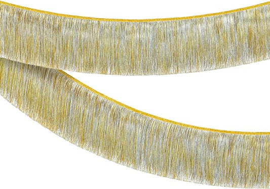 KatchOn, Silver and Gold Fringe Banner Garland - 6.5 Feet, Pack of 2 | Gold Fringe Garland for Golden Birthday Decorations Golden, Silver Streamers for Prom Graduation Decorations 2026