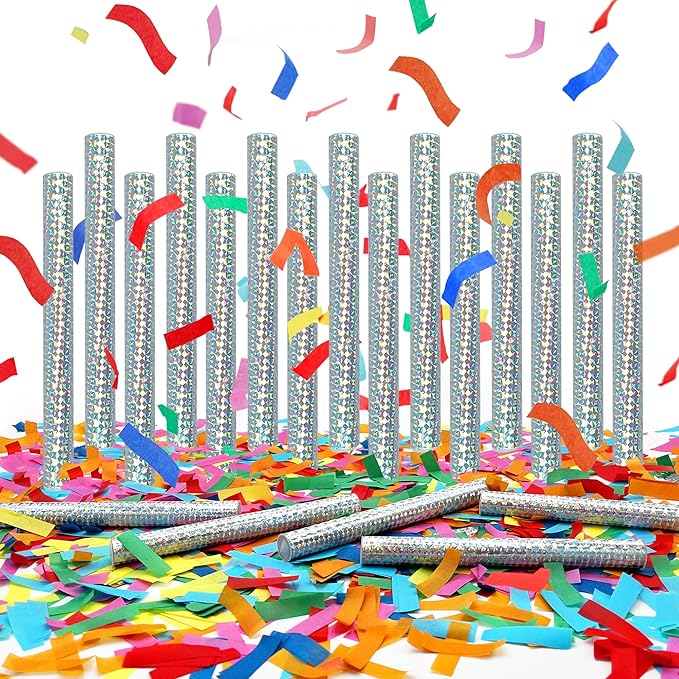 20 PCS Colorful Confetti Wands Handheld Flick Flutter Sticks for Gender Reveal Wedding Birthday Graduation Baby Shower Anniversary New Year's Party Supplies