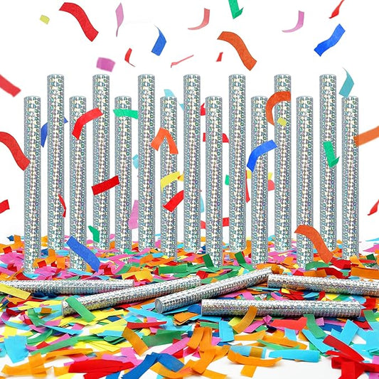 20 PCS Colorful Confetti Wands Handheld Flick Flutter Sticks for Gender Reveal Wedding Birthday Graduation Baby Shower Anniversary New Year's Party Supplies