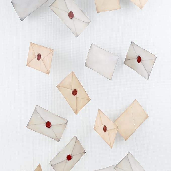 Cheerland Vintage Letter Garland Envelope Card Hanging Banner Floating Cards Streamer for Theme Bday Decorations Baby Shower Holiday Magical Birthday Party Classroom Wizard Graduation Supplies
