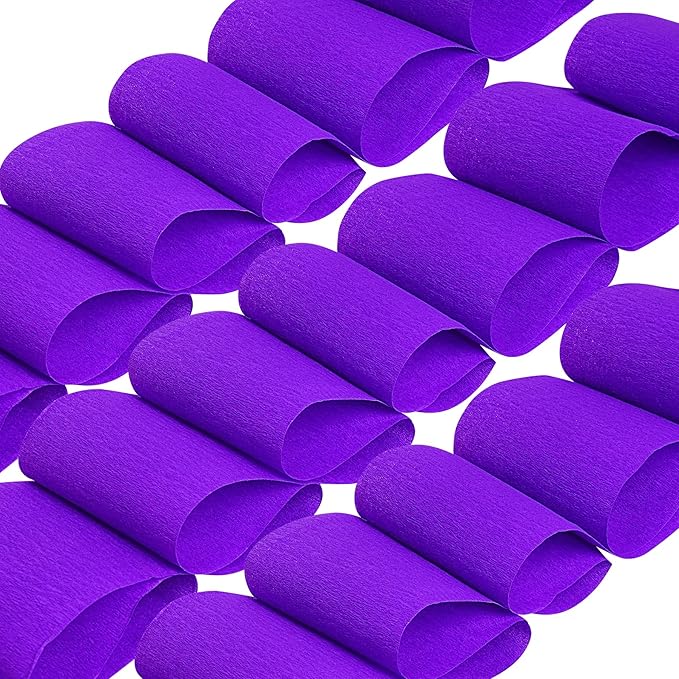 jiebor Purple Streamers Halloween Streamers Crepe Paper 492 Ft 6 Rolls for Halloween Party Wedding Birthday Home Office Door Wall Decorations Flower Making