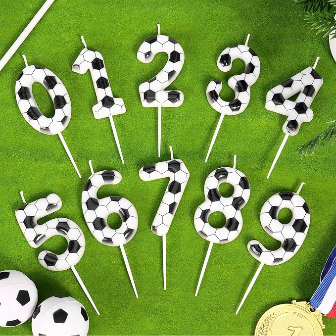 Soccer Number 2 Birthday Candle, 2nd Birthday Candle Sport-Theme Cake Topper, Soccer Theme Party Decorations for Boys Girls, Party Supplies Birthday Gifts